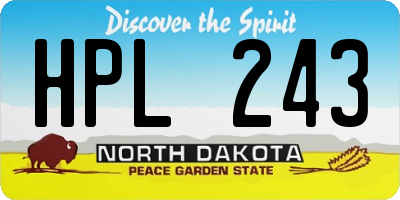 ND license plate HPL243