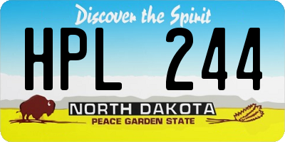 ND license plate HPL244