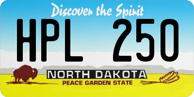ND license plate HPL250