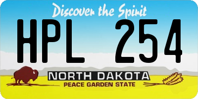 ND license plate HPL254
