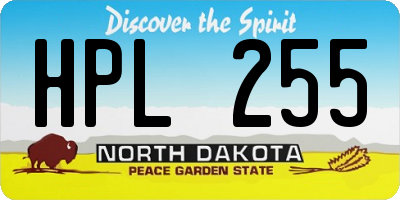 ND license plate HPL255