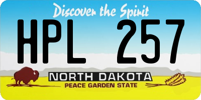 ND license plate HPL257