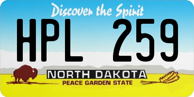 ND license plate HPL259