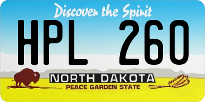 ND license plate HPL260
