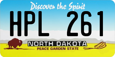 ND license plate HPL261