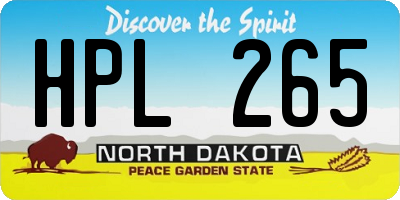 ND license plate HPL265