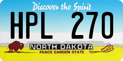ND license plate HPL270