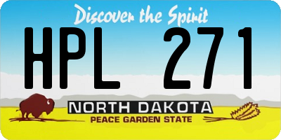ND license plate HPL271