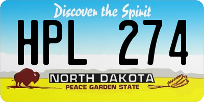 ND license plate HPL274