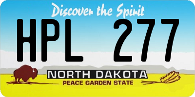 ND license plate HPL277