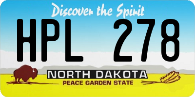 ND license plate HPL278