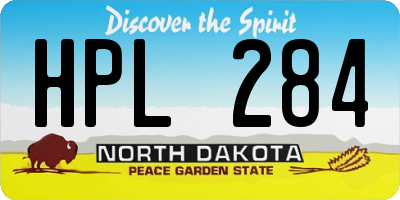 ND license plate HPL284