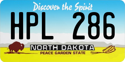 ND license plate HPL286
