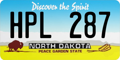 ND license plate HPL287