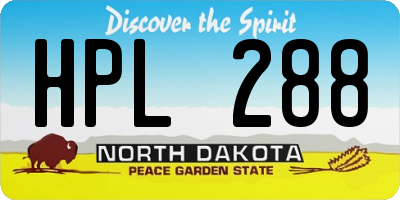 ND license plate HPL288