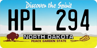 ND license plate HPL294