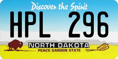 ND license plate HPL296