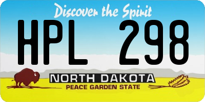 ND license plate HPL298