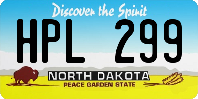 ND license plate HPL299