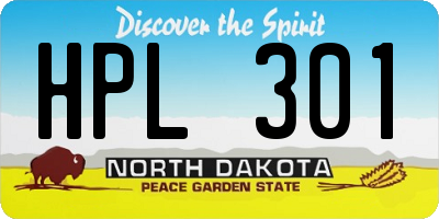 ND license plate HPL301