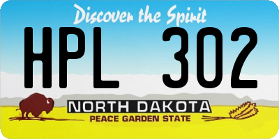ND license plate HPL302