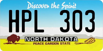 ND license plate HPL303