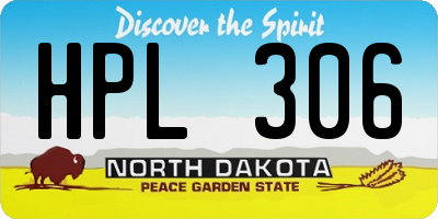ND license plate HPL306