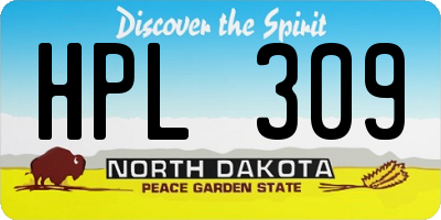 ND license plate HPL309
