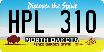 ND license plate HPL310