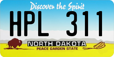 ND license plate HPL311