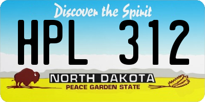 ND license plate HPL312
