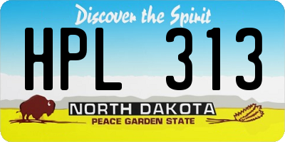 ND license plate HPL313