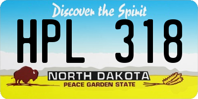 ND license plate HPL318
