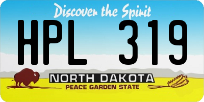 ND license plate HPL319