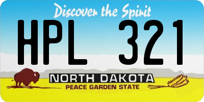 ND license plate HPL321