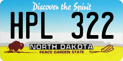 ND license plate HPL322