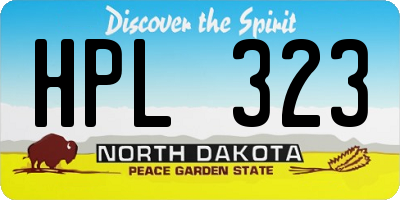 ND license plate HPL323