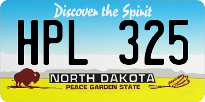 ND license plate HPL325