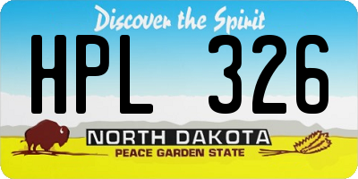 ND license plate HPL326
