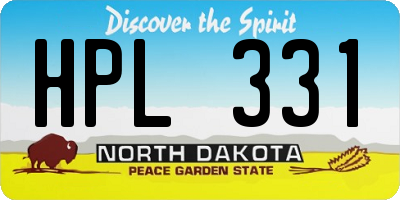 ND license plate HPL331