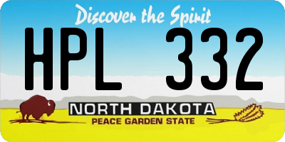 ND license plate HPL332
