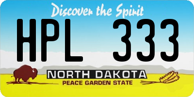 ND license plate HPL333