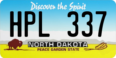 ND license plate HPL337