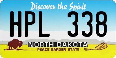 ND license plate HPL338