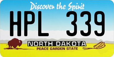 ND license plate HPL339