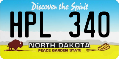 ND license plate HPL340