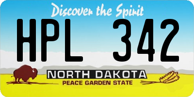 ND license plate HPL342