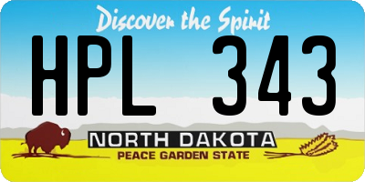 ND license plate HPL343
