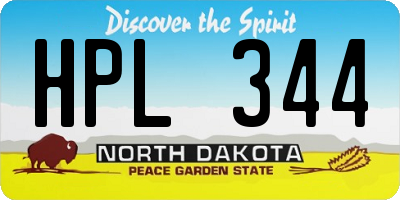 ND license plate HPL344