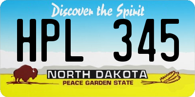 ND license plate HPL345